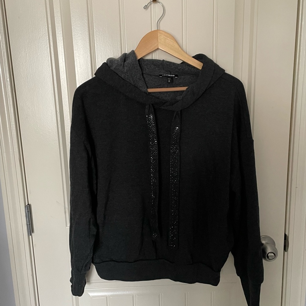 Express cropped sweatshirt with embellishments